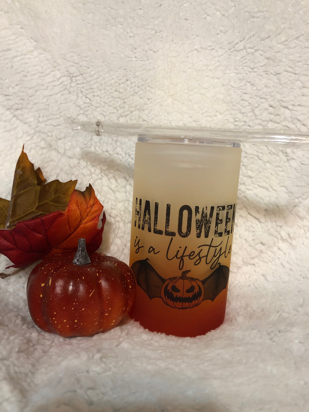 16 oz Glass Halloween Tumbler