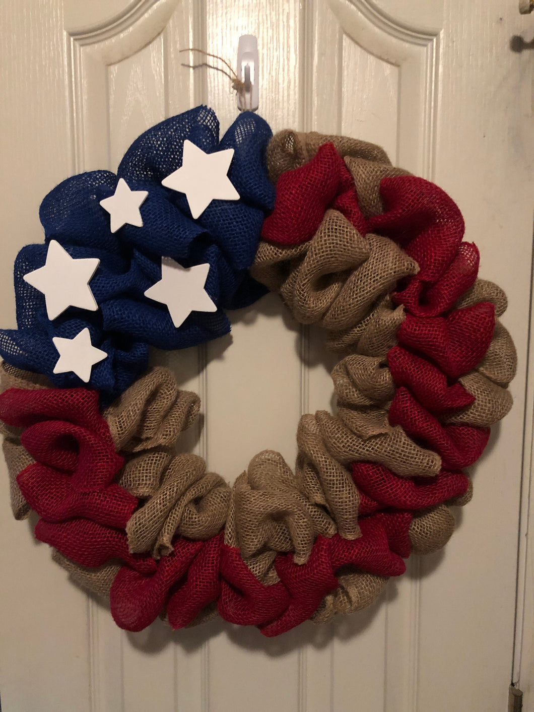 Red, White and Blue Burlap Wreath