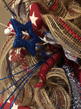 Load image into Gallery viewer, Patriotic Red, White and Blue Wreath
