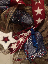 Load image into Gallery viewer, Patriotic Red, White and Blue Wreath
