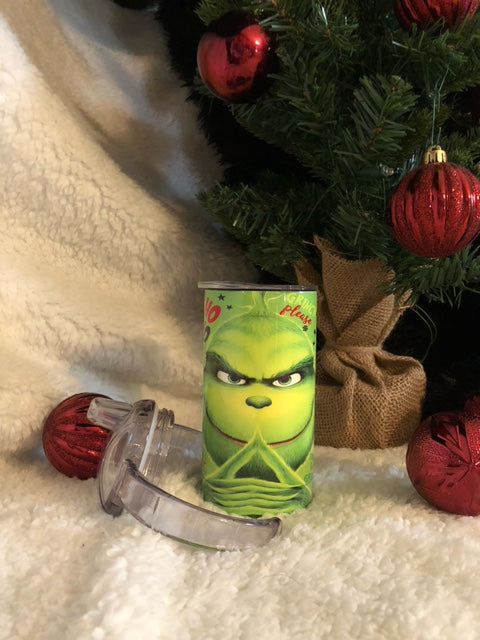 10 oz Grinch sippy cup/tumbler